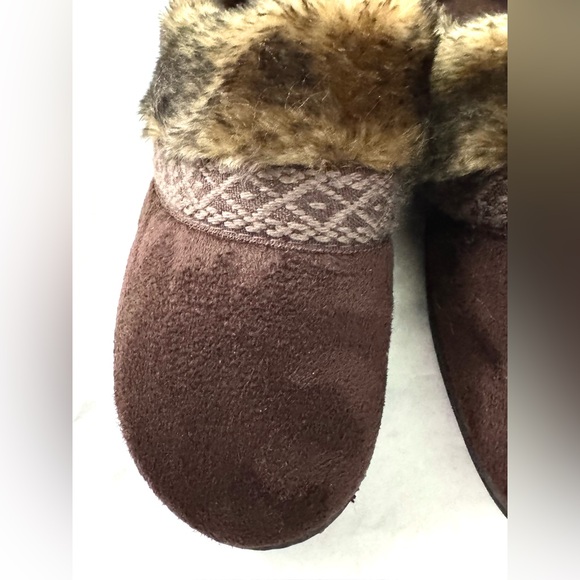 Brown Fur-Lined Women's Slippers - Picture 13 of 16